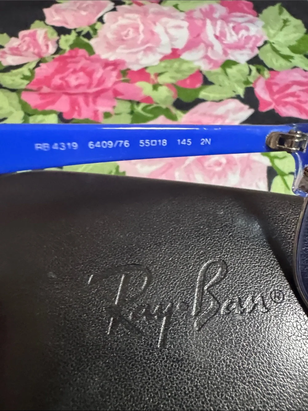 NEW Ray-Ban Blue Semi-Rimless Sunglasses with Blue Lenses